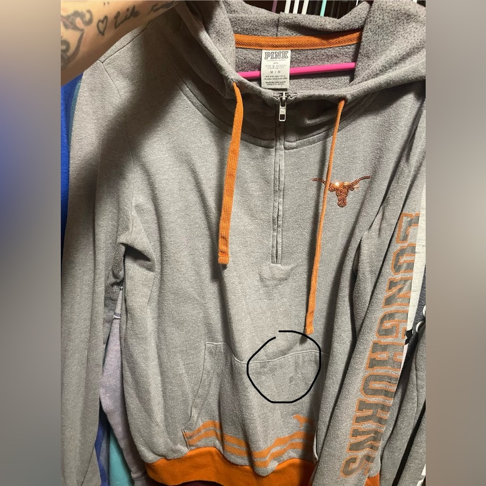 Pink VS Gray and Orange Longhorns Pullover